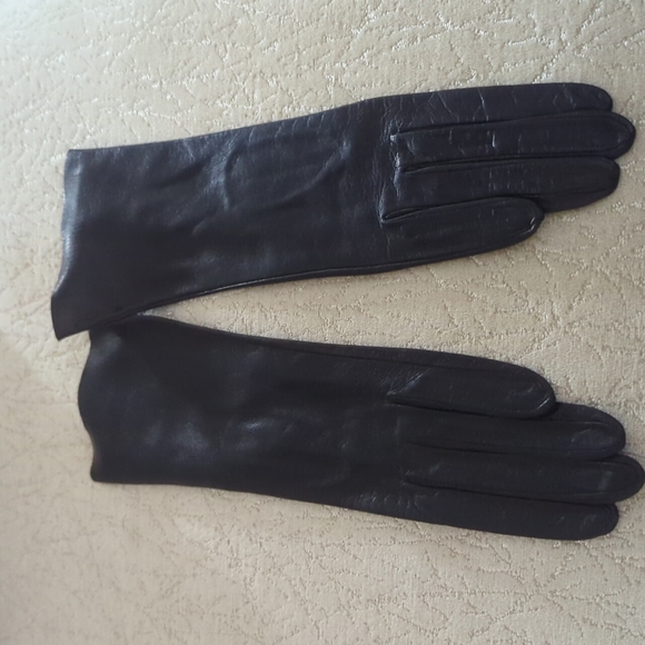 Lavabile black leather vintage gloves size 6 1/2 - Picture 2 of 5